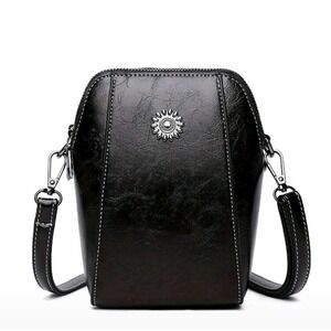 Crossbody Bag Small Shoulder Purse Travel Handbag with Zipper Black